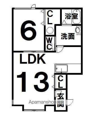 MEEKⅡ(1LDK/1階)の間取り写真