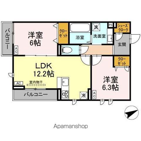 ECLAT(2LDK/3階)の間取り写真