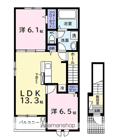 グレイス(2LDK/2階)の間取り写真