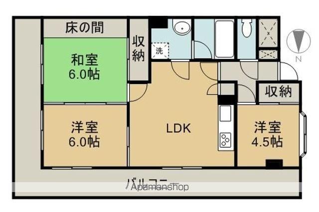 ファミール徳常(3LDK/4階)の間取り写真