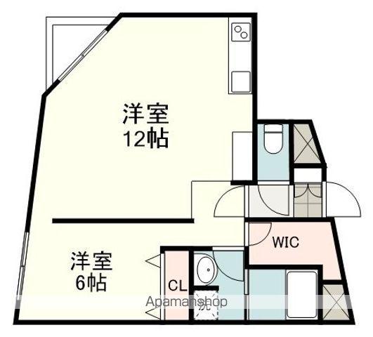 メゾン・ブルージュ沓谷(1LDK/2階)の間取り写真