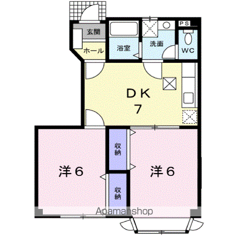 ラ・ファミリア(2DK/1階)の間取り写真