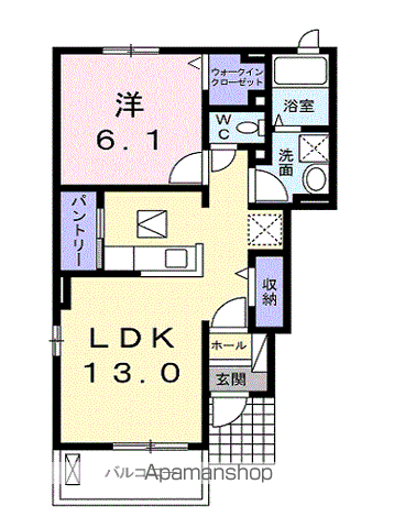 ヴィヴァイオ Ⅱ(1LDK/1階)の間取り写真