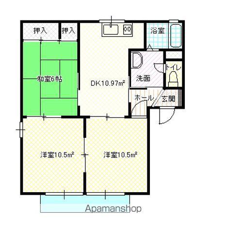 ディアス元町(3DK/2階)の間取り写真