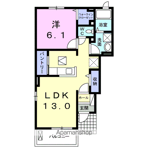 W・クイーンバリーA(1LDK/1階)の間取り写真