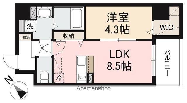 MAYFAIR観光町PREMIUM(1LDK/3階)の間取り写真