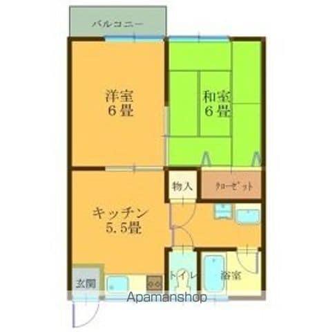 リンデンバゥムⅡ(2DK/2階)の間取り写真