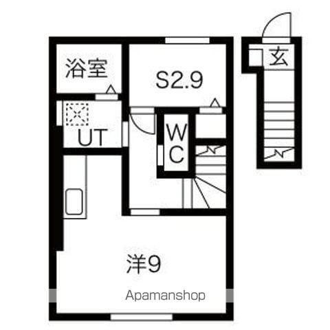 東北本線 村崎野駅 徒歩32分 2階建 築3年(ワンルーム/2階)の間取り写真