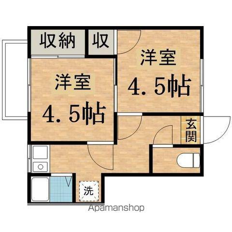 コーポアマノ(2K/2階)の間取り写真