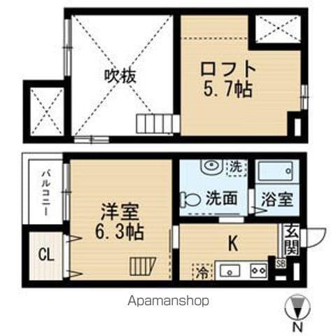 KOHIMARI志賀本通(1K/1階)の間取り写真