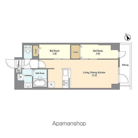 アルファコート曳舟2(2LDK/8階)の間取り写真