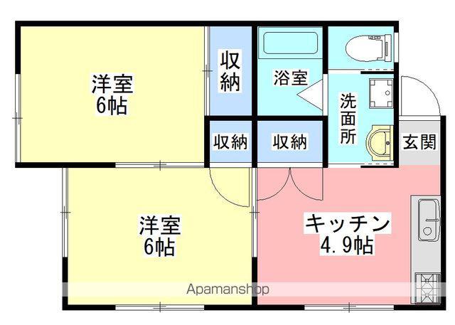 メゾンパークⅠ(2DK/1階)の間取り写真