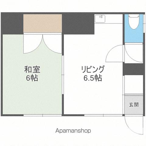 第2田中荘(1DK/2階)の間取り写真