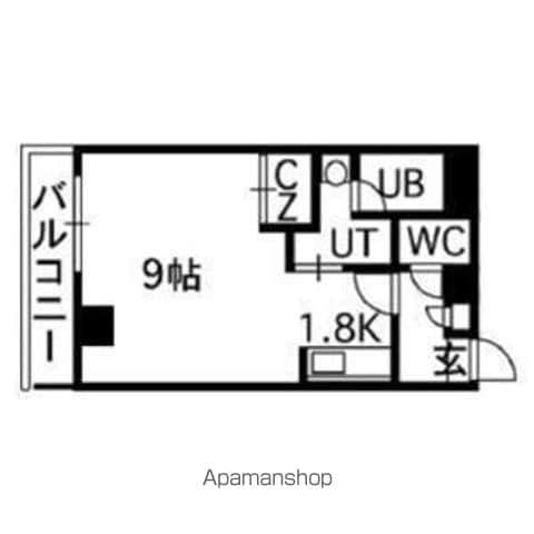 ルーブル4条館(1K/6階)の間取り写真