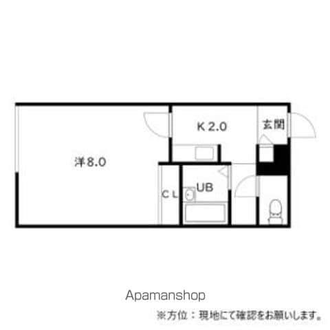 PALAIS DEUX清田一条(1K/1階)の間取り写真