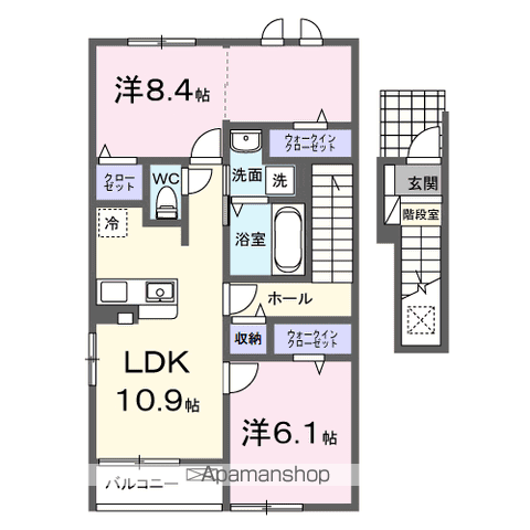 ローラン コート(2LDK/2階)の間取り写真