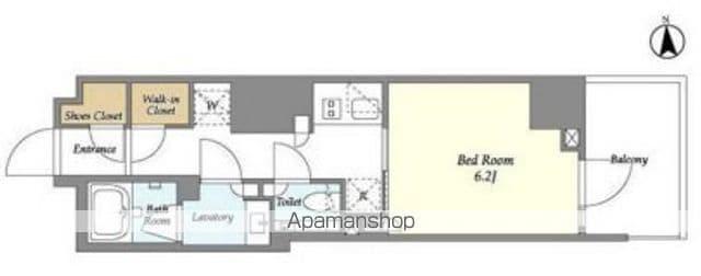 オーキッドレジデンス渋谷富ヶ谷(1K/4階)の間取り写真