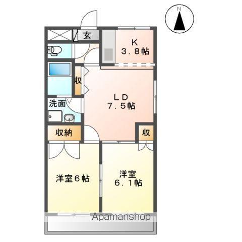 プロニティーハイム(2LDK/1階)の間取り写真