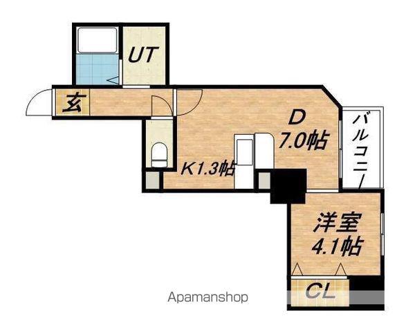 カルフール大通東(1DK/5階)の間取り写真
