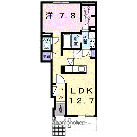 プランドールⅡ(1LDK/1階)の間取り写真