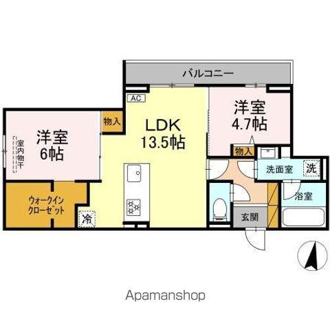 グレイスフルコート雅(2LDK/3階)の間取り写真