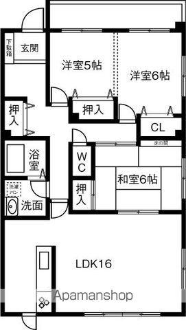 三旺マンション第二社台(3LDK/1階)の間取り写真