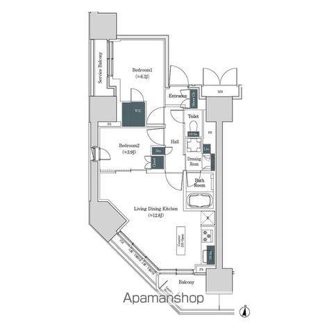 ブルックサイドレジデンス木場(2LDK/3階)の間取り写真