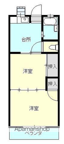 平原コーポ(2K/2階)の間取り写真