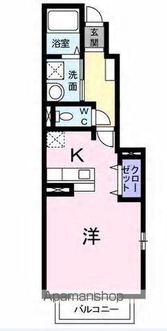 フィオーレ・U(ワンルーム/1階)の間取り写真