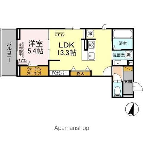DーROOM穴川Ⅲ(1LDK/3階)の間取り写真