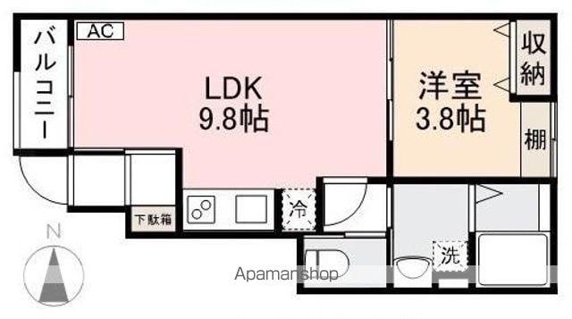 エクスパンドKITA(1LDK/1階)の間取り写真