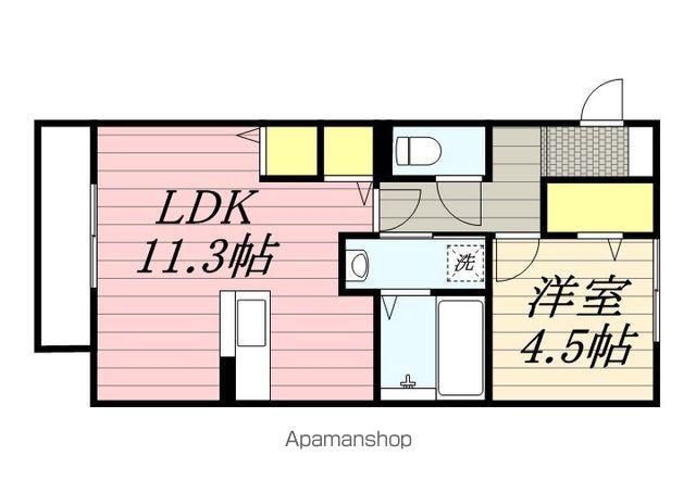 ヒルズ長栖(1LDK/2階)の間取り写真