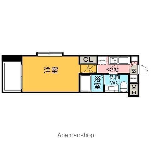 サヴォイステュディオブランシェ(1K/3階)の間取り写真