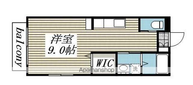 ラ・フォンテ MOCHA(ワンルーム/1階)の間取り写真