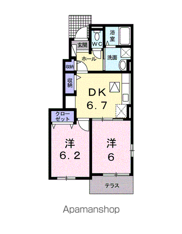 M&A・ドウ(2DK/1階)の間取り写真