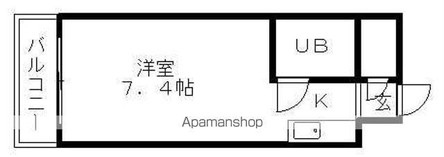 グリーンパークハイツ西山(ワンルーム/2階)の間取り写真