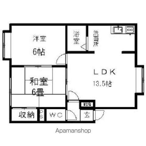 ソシアルトミイNO11(2LDK/1階)の間取り写真