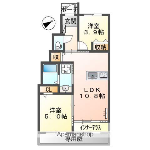 VERT FORTUNU(2LDK/1階)の間取り写真