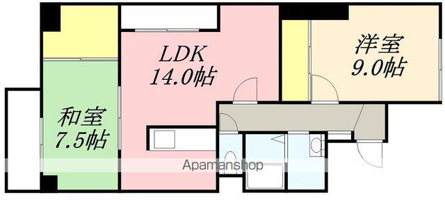 ロクゴーリーブル梁川(2LDK/6階)の間取り写真