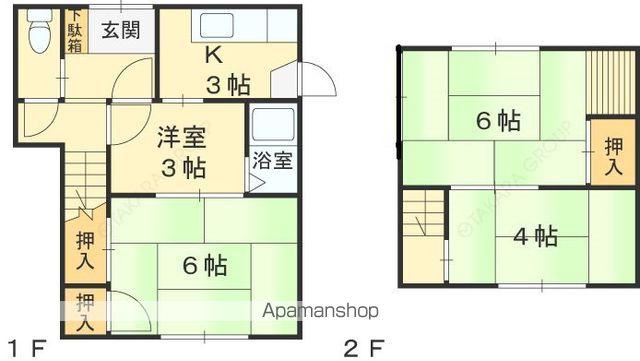 栄町薮内貸家１−２０−２(3K)の間取り写真