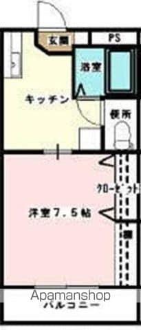 ニューエスト石丸Ⅱ(1K/2階)の間取り写真