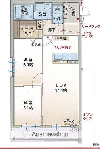 EL CINQ(2LDK/1階)の間取り写真