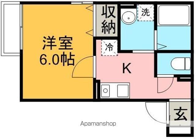 グランディール坂戸三光(1K/2階)の間取り写真