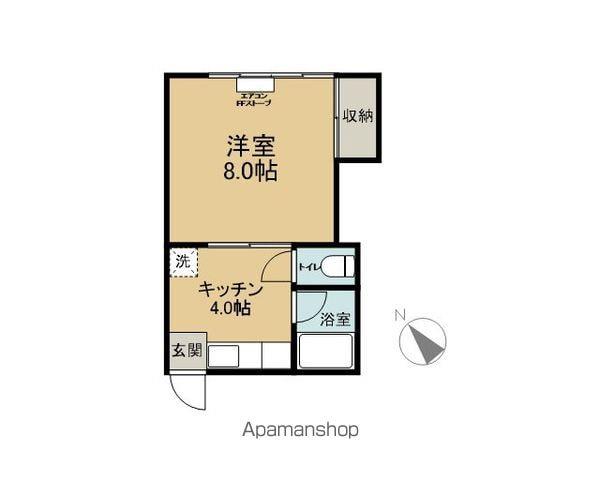 メゾンハッシュB(1K/2階)の間取り写真