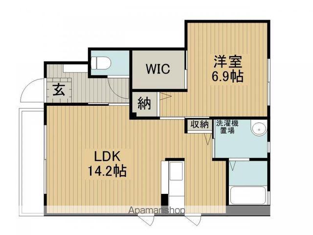 リヴィエール島崎(1LDK/1階)の間取り写真