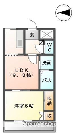 サニープレイスⅢ(1LDK/2階)の間取り写真