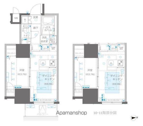 ZOOM信濃町(1DK/8階)の間取り写真