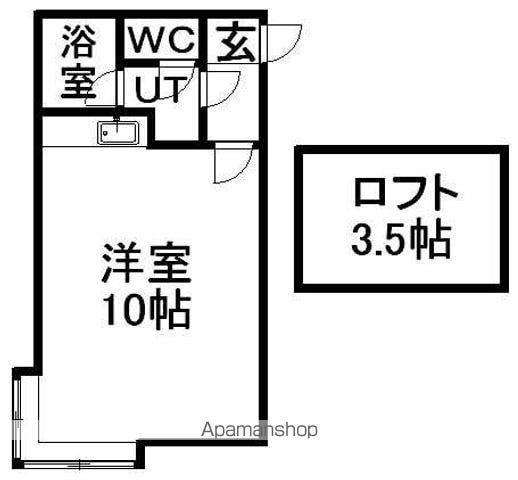 フラットAAP(ワンルーム/3階)の間取り写真