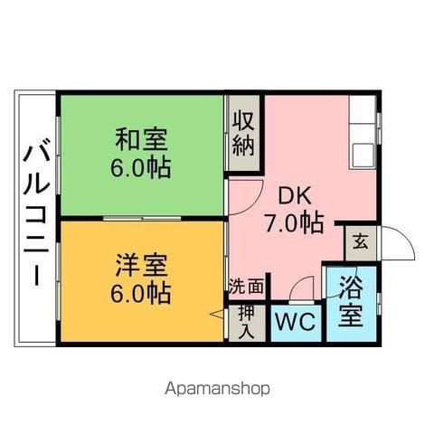 シャトレ(2DK/2階)の間取り写真