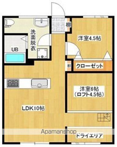 CAT BOX LOFTA棟(2LDK/1階)の間取り写真